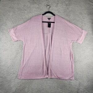Torrid Sweater Womens Size‎ 2X Pink Flowy SS Open Front Spring Easter Capsule